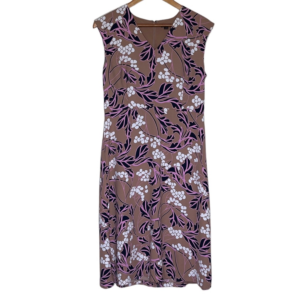 NWT Ann Taylor Factory Size 8 Petite Brown & Pink Dress